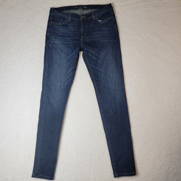 Michael Kors Womens Cropped Izzy‎ Skinny Denim Jeans Sz 8 Blue Dark Wash Stretch - Picture 2 of 12